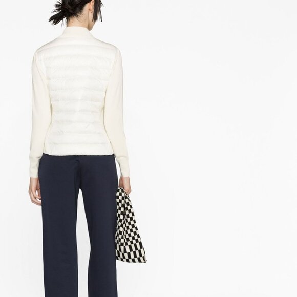 Moncler Quilted 750 Fill Power Down & Wool Short Cardigan - Picture 3 of 12